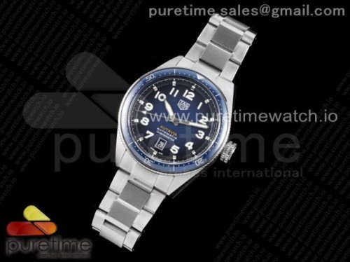 KOR공장 태그호이어 오타비아 칼리버 5 42MM 블루다이얼 브슬 + 가죽,나토 _ Autavia Calibre 5 Chronometer 42mm SS V9F 11 Best Edition Blue Dial on SS Bracelet SW200 (Free Leather)