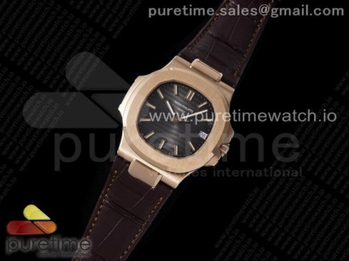 3K공장 V2 파텍필립 노틸러스 로즈골드 브라운가죽 _ Nautilus 57111R RG 3KF 11 Best Edition Brown Textured Dial on Brown Leather Strap A324 Super Clone V2