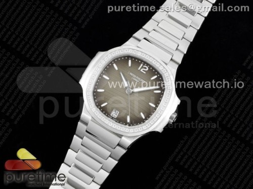 3K공장 파텍필립 노틸러스 7118 그레이 다이아베젤 브슬 _ Nautilus 7118 Ladies 3KF 11 Best Edition Gray Dial Diamonds Bezel on SS Bracelet A324 Super Clone