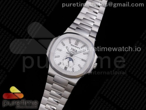 GREEN공장 파텍필립 노틸러스 5726 화이트다이얼 애뉴얼 캘린더 브슬 _ Nautilus 5726 Complicated SS 'Green Maker' 11 Best Edition White Textured Dial on SS Bracelet A324