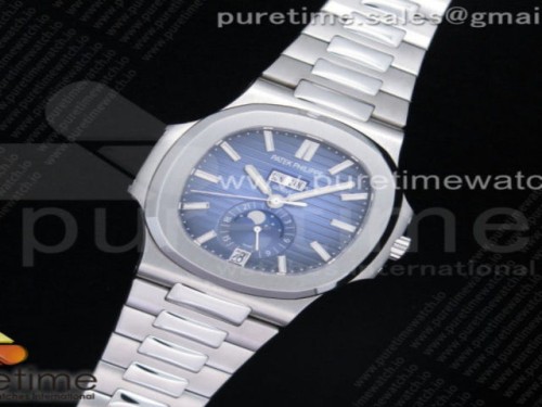 GR공장 V2 노틸러스 애뉴얼캘린더 블루다이얼 브슬 _ Nautilus 5726 Complicated SS GRF Best Edition Blue Textured Dial on SS Bracelet A324