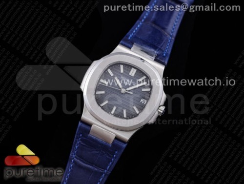 GR공장 파텍필립 노틸러스 5711 그레이블루다이얼 블랙가죽 _ Nautilus 5711 SS GRF 11 Best Edition Gray Blue Textured Dial on Blue Leather Strap 324CS