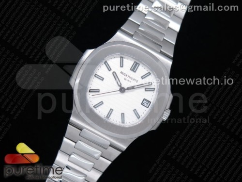 GR공장 파텍필립 노틸러스 점보 화이트다이얼 브슬 _ Nautilus 57111A GRF Best Edition White Textured Dial on SS Bracelet A324