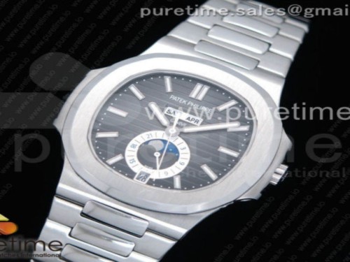 KM공장 파텍필립 노틸러스 5726 브라운 텍스처드 다이얼 브레이슬릿 Nautilus 5726 Complicated SS KMF Best Edition Brown Textured Dial on SS Bracelet A324 V2