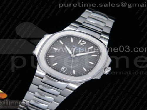 PF공장 파텍필립 노틸러스 점보 레이디스 7118 그레이 텍스처드 다이얼 브레이슬릿 Nautilus Jumbo Ladies 7118 PF 1_1 Best Edition Gray Textured Dial on SS Bracelet A324 Clone