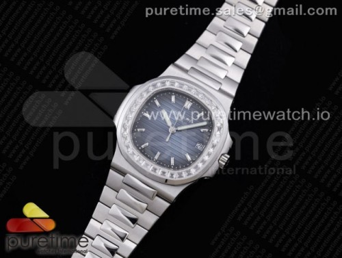 PP공장 V3 파텍필립 노틸러스 5711 블루다이얼 다이아베젤 브슬 _ Nautilus 5711 PPF 11 Best Edition Blue Dial Diamonds Bezel on SS Bracelet 324CS (Free box)