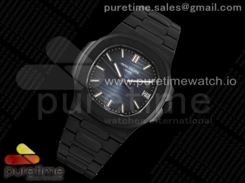 PP공장 V4 파텍필립 노틸러스 DLC PVD 블루다이얼 _ Nautilus 5711 PVD All Black PPF 11 Best Edition Blue Textured Dial on PVD Bracelet 324CS V4