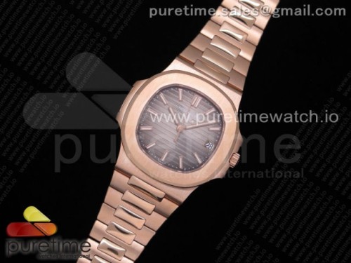 PP공장 V4 파텍필립 노틸러스 점보 로즈골드 브라운다이얼 _ Nautilus 57111R PPF 11 Best Edition Brown Textured Dial on RG Bracelet 324CS