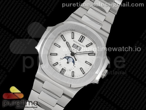 PP공장 파텍필립 노틸러스 애뉴얼캘린더 5726 화이트다이얼 스틸 브슬 _ Nautilus 5726 Full Function SS PPF 11 Best Edition White Dial on SS Bracelet A324