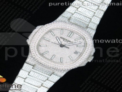 TW공장 노틸러스 풀다이아 _Nautilus Jumbo 5711 SS TWF Full Paved Diamonds Dial Case and Bracelet A324