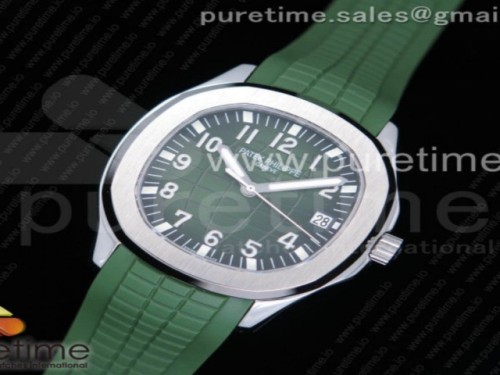 KM공장 파텍필립 그린 텍스처드 다이얼 Aquanaut 5167 SS KMF 1_1 Best Edition Green Textured Dial on Green Rubber Strap A324