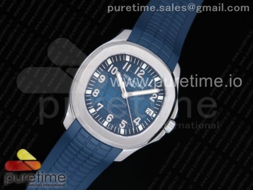 KM공장 파텍필립 아쿠아넛 5167 블루 다이얼 블루 러버 스트랩 Aquanaut 5167 SS KMF 1_1 Best Edition Blue Dial on Blue Rubber Strap A324 Clone