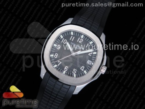 KM공장 파텍필립 아쿠아넛 그레이 텍스처드 다이얼 Aquanaut 5167 SS KMF 1_1 Best Edition Gray Textured Dial on Black Rubber Strap A324