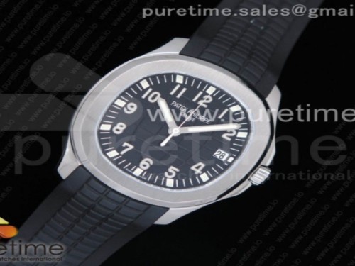 KM공장 파텍필립 아쿠아넛 블랙 다이얼 블랙 러버 스트랩 Aquanaut 5167 SS KMF 1_1 Best Edition Black Dial on Black Rubber Strap A324 Clone