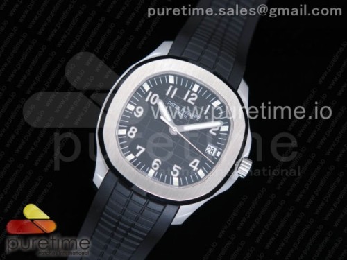 KM공장 파텍필립 아쿠아넛 블랙 텍스처드 다이얼 Aquanaut 5167 SS KMF 1_1 Best Edition Black Textured Dial on Black Rubber Strap A324
