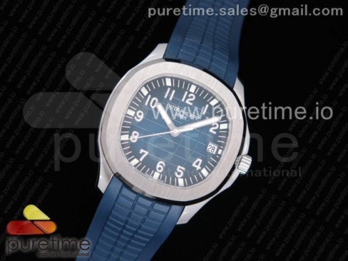 KM공장 파텍필립 아쿠아넛 블루 텍스처드 다이얼 Aquanaut 5167 SS KMF 1_1 Best Edition Blue Textured Dial on Blue Rubber Strap A324