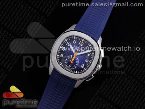 OM공장 파텍필립 아쿠아넛 크로노 블루다이얼 블루러버 _ Aquanaut 5968 SS OMF Best Edition Blue Dial on Blue Rubber Strap A520