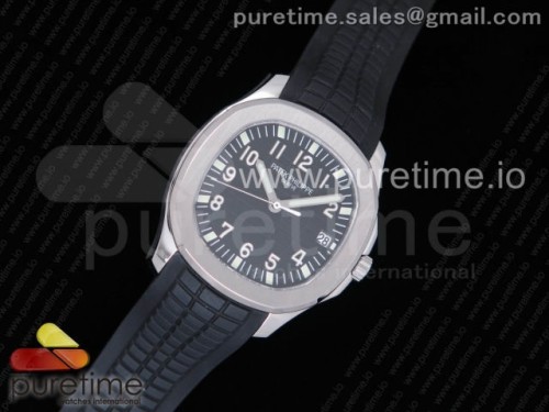 PF공장 파텍필립 아쿠아넛 블랙 텍스처드 다이얼 Aquanaut 5167 SS PF 1_1 Best Edition Black Textured Dial on Black Rubber Strap A324 Clone