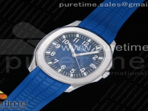 PF공장 파텍필립 아쿠아넛 블루 텍스처드 다이얼 Aquanaut 5168 SS 1_1 Best Edition Blue Textured Dial on Blue Rubber Strap A324 Clone