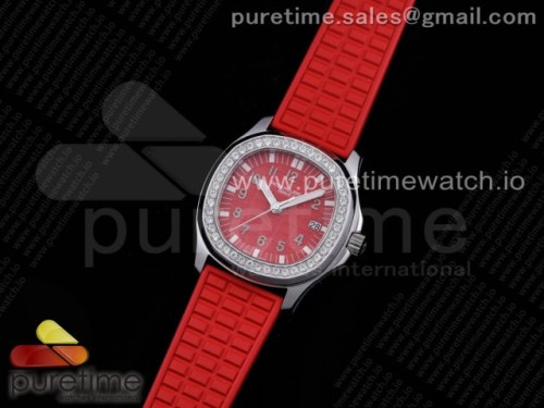 PP공장 아쿠아넛 레드다이얼 다이아베젤 러버 _ Aquanaut 5067A SS PPF 11 Best Edition Red Textured Dial on Red Rubber Strap AE23