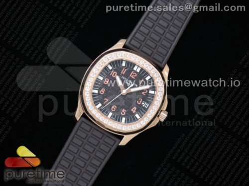 PP공장 파텍필립 5068 아쿠아넛 로즈골드 브라운다이얼 러버 다이아베젤 _ Aquanaut 5068 RG PPF 11 Best Edition Brown Textured Dial on Brown Rubber Strap 324CS