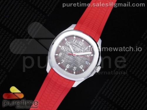 ZF공장 파텍필립 아쿠아넛 그레이다이얼 레드러버 _ Aquanaut 5167A Singapore Edition SS ZF 11 Best Edition Red Second Hand on Red Rubber Strap 324CS (Free box