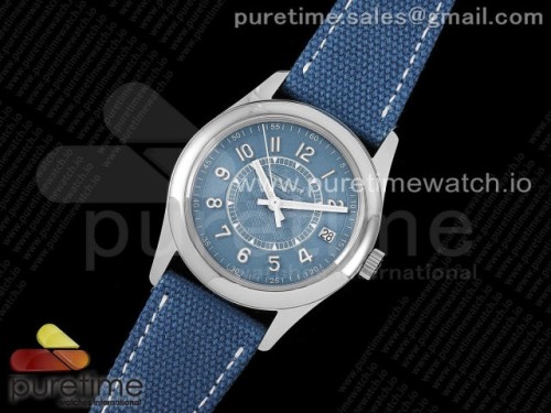 3K공장 V2 파텍필립 칼라트라바 6007A 블루다이얼 가죽 _ Calatrava 6007A SS 3KF 11 Best Edition Blue Dial on Blue Leather Strap A324 Super Clone V2