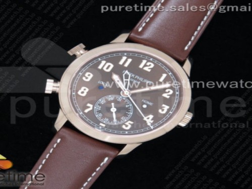 GR공장 V2 칼라트라바 로즈골드 브라운다이얼 가죽 _ Calatrava 5524R Pilot Travel Time RG GRF Brown Dial on Brown Leather Strap MIYOTA 9015