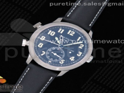 GR공장 V2 칼라트라바 블루다이얼 가죽 _ Calatrava 5524G Pilot Travel Time GRF Blue Dial on Black Leather Strap MIYOTA 9015-1