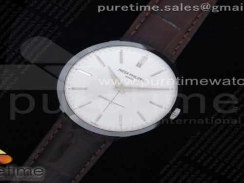 TW공장 파텍필립 칼라트라바 화이트다이얼 가죽 _ Calatrava 5196 SS TWF White Dial on Brown Leather Strap MIYOTA 9015