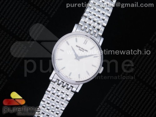 TW공장 파텍필립 칼라트라바 화이트다이얼 브슬 _ Calatrava 5120 SS TWF Best Edition White Dial on SS Bracelet A240 (Free Leather)