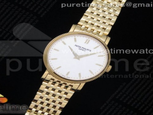 TW공장 파텍필립 칼라트라바 화이트다이얼 브슬 옐로우골드 _ Calatrava 5120 YG TWF Best Edition White Dial on YG Bracelet A240 (Free Leather)