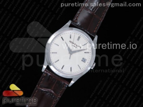 ZF공장 파텍필랍 칼라트라바 Calatrava 5296G SS ZF 1_1 Best Edition Ivory Dial on Brown Leather Strap 324CS (Free box)