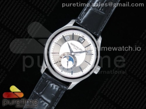 GR공장 파텍필립 애뉴얼 캘린더 화이트다이얼 가죽 _ Annual Calendar 5205G GRF Best Edition White Dial on Black Leather Strap A324