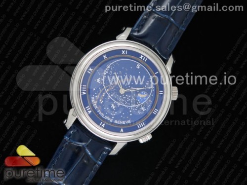 TW공장 파텍필립 그랜드 컴플리케이션즈 블루다이얼 _ 가죽 Grand Complications 6104P Moon SS TWF Blue Dial on Blue Leather Strap A240