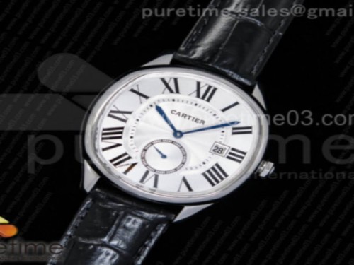 TF공장 까르띠에 드라이브 드 화이트 텍스트다이얼 _ 가죽 Drive de Cartier SS TF 1_1 Best Edition White Textured Dial on Black Leather Strap A23J
