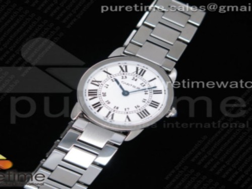 GP공장 까르띠에 롱드솔로 29MM 스틸 화이트다이얼 브레이슬릿 _ Ronde Solo De Cartier 29mm SS GPF Maker White Dial on SS Bracelet Ronda Quartz