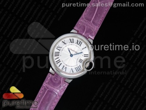 AF공장 까르띠에 발롱블루 33MM _ 가죽 Ballon Bleu 33mm SS AF 1_1 Best Edition White Textured Dial on Black Crocodile Strap Jap Quartz
