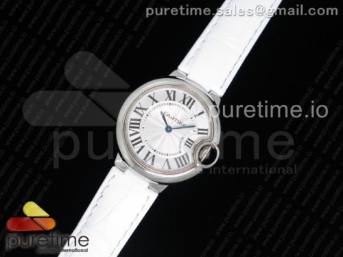 AF공장 까르띠에 발롱블루 33MM _ 가죽 Ballon Bleu 33mm SS AF 1_1 Best Edition White Textured Dial on Red Crocodile Strap Jap Quartz