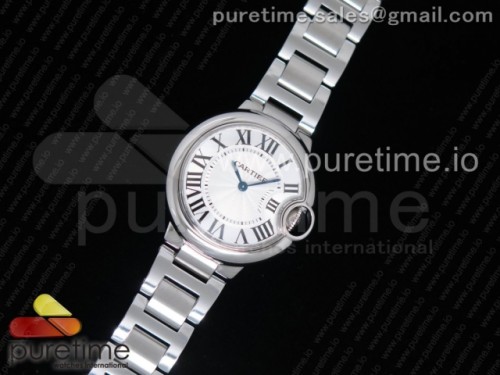 AF공장 까르띠에 발롱블루 33MM _ 스틸 Ballon Bleu 33mm SS AF 1_1 Best Edition White Textured Dial on SS Bracelet Jap Quartz