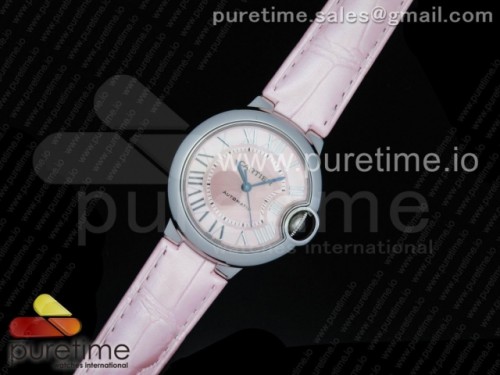 AF공장 까르띠에 발롱블루 33MM 핑크 텍스트다이얼 _ 가죽 Ballon Bleu 33mm SS AF 1_1 Best Edition Pink Textured Dial on Pink Leather Strap SEIKO NH05A
