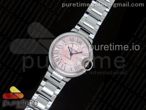 AF공장 까르띠에 발롱블루 33MM 핑크 텍스트다이얼 _ 브슬 Ballon Bleu 33mm SS AF 1_1 Best Edition Pink Textured Dial on SS Bracelet SEIKO NH05A