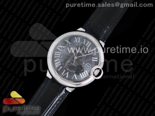 AF공장 까르띠에 발롱블루 42MM _ 가죽 Ballon Bleu 42mm SS AF 1_1 Best Edition Black Texture Dial on Black Crocodile Strap A2892