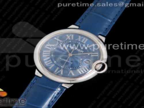 AF공장 까르띠에 발롱블루 블루텍스트 다이얼 _ 악어스트랩 Ballon Bleu 42mm SS AF 1_1 Best Edition Blue Texture Dial on Blue Crocodile Strap A2892