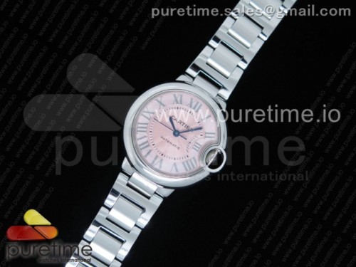 AF공장 까르띠에 발롱블루33MM 핑크 텍스트다이얼 _ 브슬 Ballon Bleu 33mm SS AF 1_1 Best Edition Pink Textured Dial on SS Bracelet Cal.076