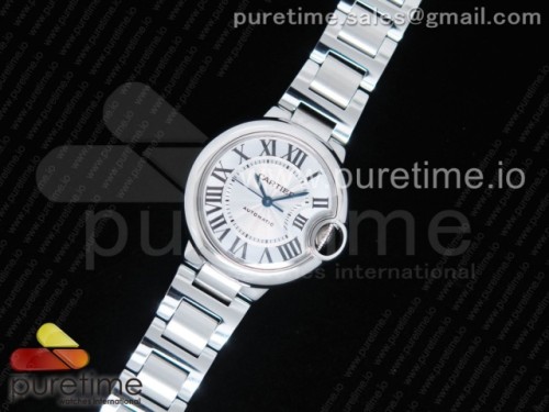 AF공장 까르띠에 발롱블루33MM 화이트 텍스트다이얼 _ 브슬 Ballon Bleu 33mm SS AF 1_1 Best Edition White Textured Dial on SS Bracelet Cal.076