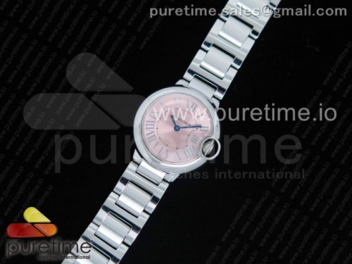 AF공장 발롱블루 28MM 여성용 Ballon Bleu 28mm SS AF 1_1 Best Edition Pink Dial on SS Bracelet Ronda Quartz