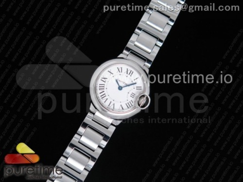 AF공장 발롱블루 28MM 여성용 Ballon Bleu 28mm SS AF 1_1 Best Edition White Dial on SS Bracelet Ronda Quartz