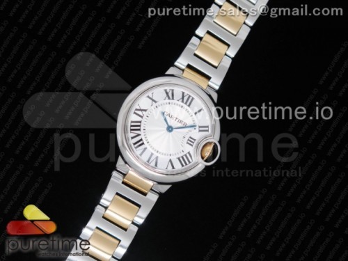 AF공장 발롱블루 33MM 콤비 Ballon Bleu 33mm SS_RG AF 1_1 Best Edition White Textured Dial on SS_RG Bracelet Jap Quartz