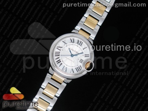 AF공장 발롱블루 33MM 콤비 Ballon Bleu 33mm SS_RG AF 1_1 Best Edition White Textured Dial on SS_RG Bracelet SEIKO NH05A